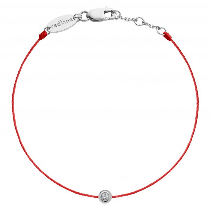 Pulsera en hilo, con diamante central de 0,05 ct y oro de 18k - Redline - 0++