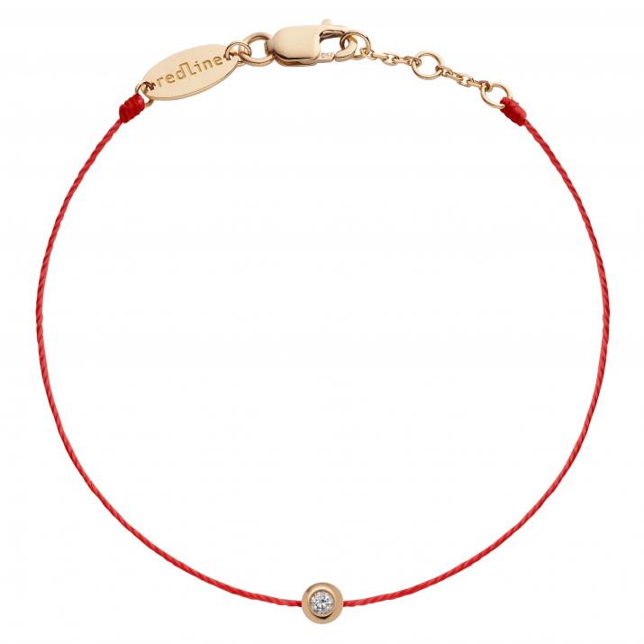 Pulsera en hilo con diamante de 0.5ct en base de oro blanco - Redline - 0++
