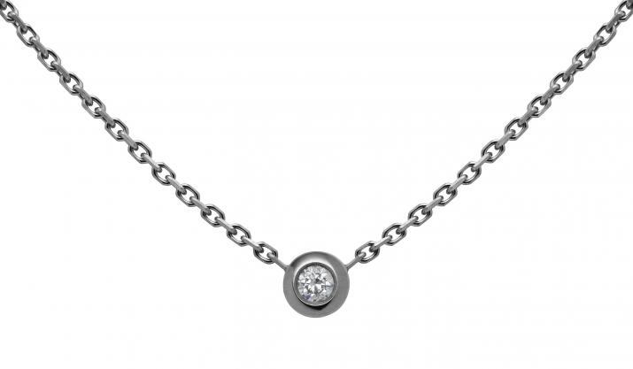  Collar de cadena de diamantes 0.05 quilates en oro negro  - Redline - 0++
