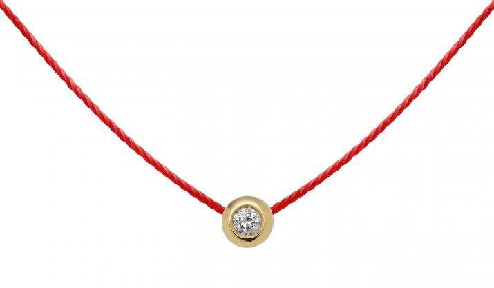Collar de cadena con diamante de 0.05ct en engaste de bisel de oro amarillo - Redline - 0++