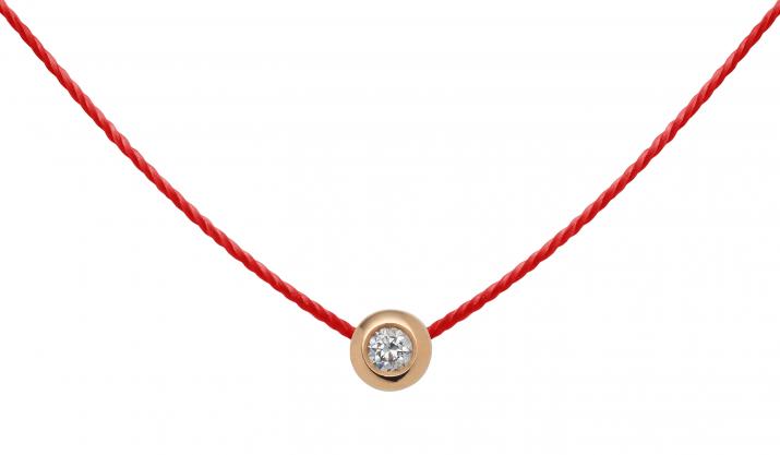 Collar de cadena con diamante de 0.05ct en engaste de bisel de oro rosa - Redline - 0++