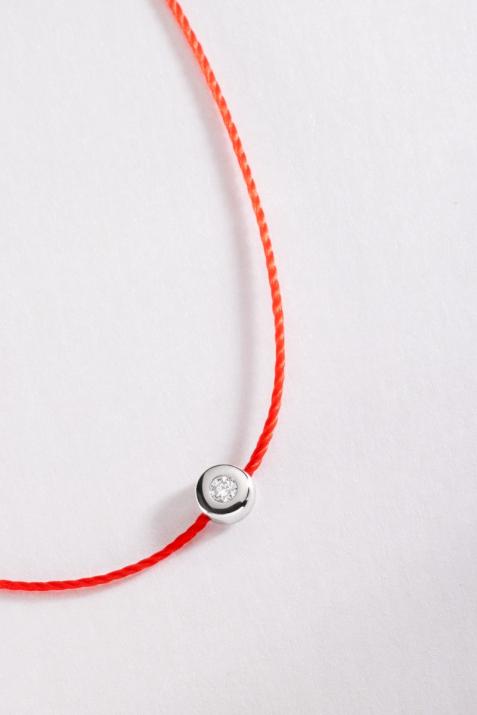 Pulsera en hilo diamante 0.2ct en oro blanco - Redline - 0++