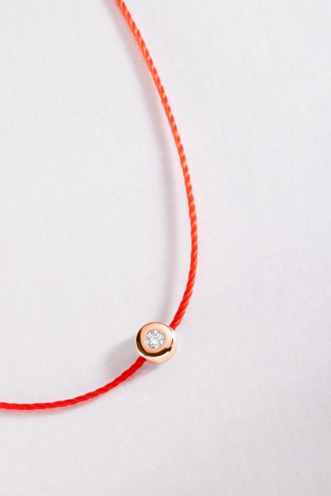 Pulsera en hilo diamante 0.2ct en oro rosa - Redline - 0++