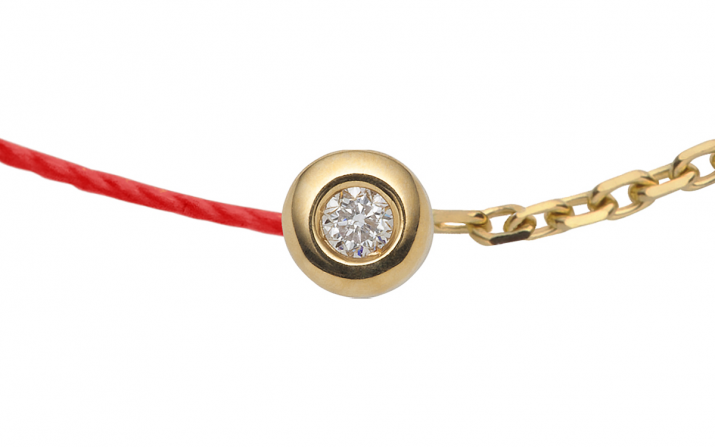 Pulsera en hilo y cadenadiamante 0.2ct en oro amarillo - Redline - 0++