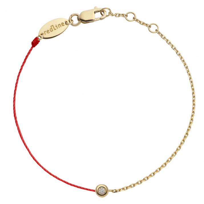 Pulsera en hilo y cadenadiamante 0.2ct en oro amarillo - Redline - 0++