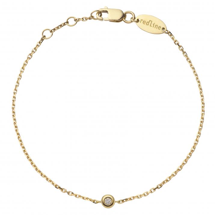 Pulsera en cadena con diamante 0.2ct en oro amarillo - Redline - 0++