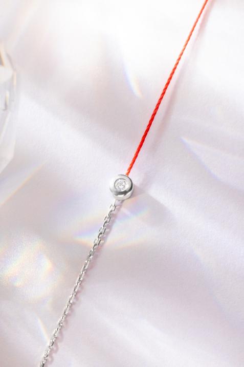 Pulsera diamante 0.5ct Hilo y Cadena en oro blanco - Redline - 0++