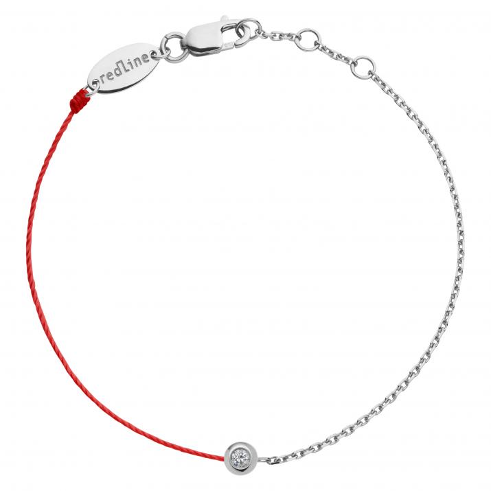 Pulsera diamante 0.5ct Hilo y Cadena en oro blanco - Redline - 0++