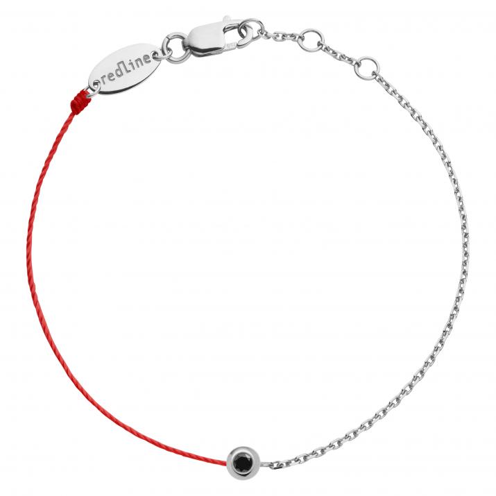 Pulsera diamante negro 0.5ct Hilo y Cadena en oro blanco - Redline - 0++