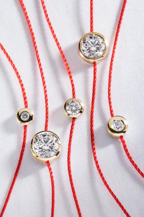 Pulsera hilo con diamante de 0.10ct en oro amarillo - Redline - 0++