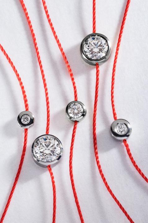 Pulsera hilo con diamante de 0.10ct en oro negro - Redline - 0++