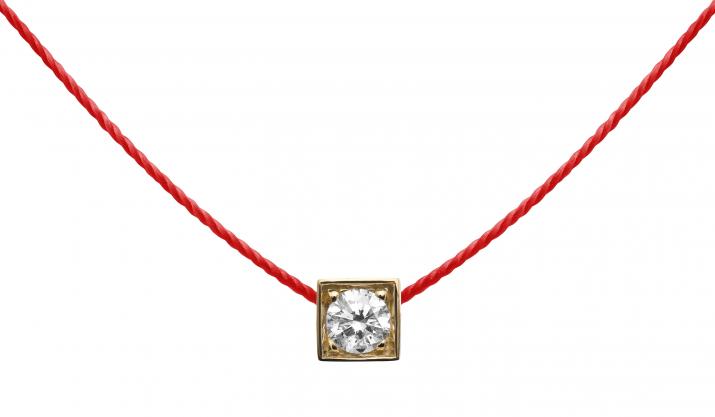 Collar de cadena para mujeres con 0.10ct de diamantes redondos en engaste de oro amarillo - Redline - 0++