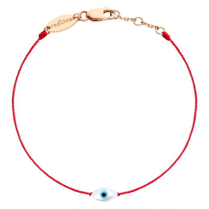 String bracelet with evil eye in rose gold - Redline