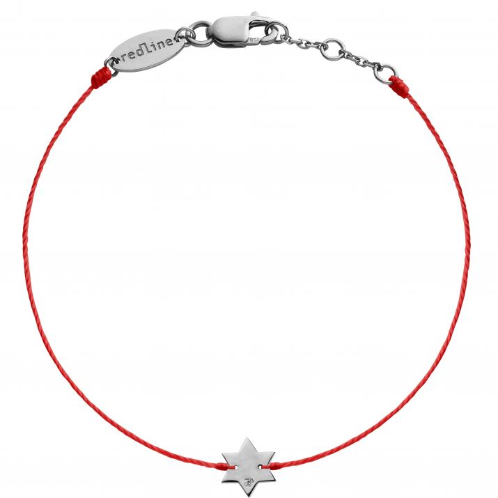 String bracelet with diamond on a star in black gold - Redline