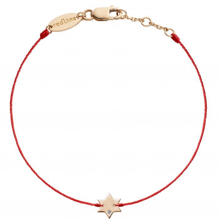 String bracelet with diamond on a star in rose gold - Redline - 0++