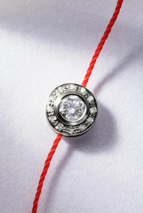 Pulsera en hilo con 0.26ct en base de oro negro - Redline - 0++