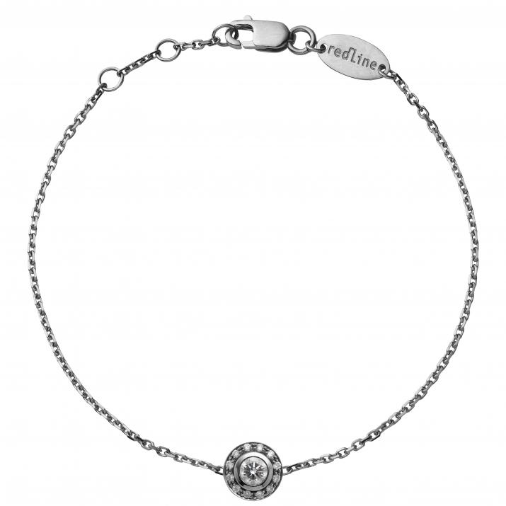 Pulsera en cadena con diamante de 0.26ct en base de oro negro - Redline - 0++