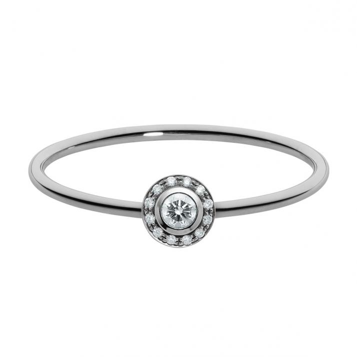 Anillo rígido con diamantes de 0.26ct en base de oro negro - Redline