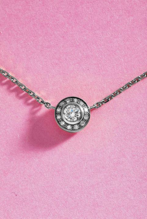 Collar en cadena con diamante de 0.26ct en base de oro negro - Redline - 0++