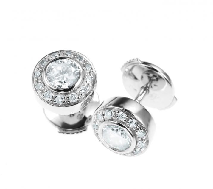 Pendientes con 0.52ct de dimantes en base de oro blanco - Redline - 0++