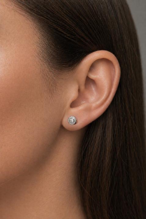 Pendientes con 0.52ct de dimantes en base de oro blanco - Redline - 0++