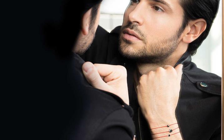 Pulsera en hilo con diamante negro de 0.26ct en base de oro negro - Redline - 0++