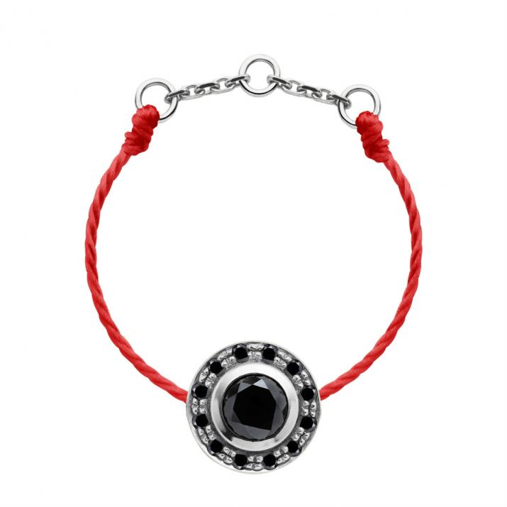 Anillo en hilo con diamante negro de 0.26ct en base de oro blanco - Redline