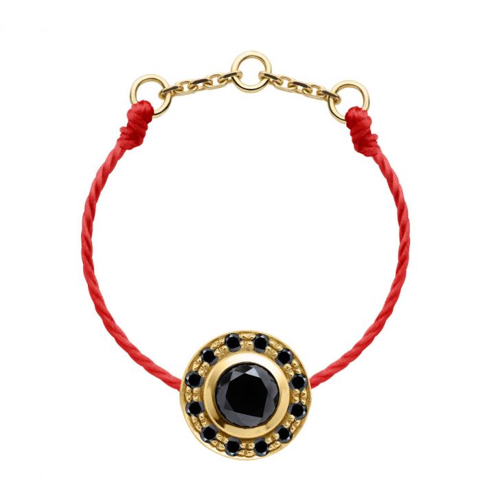 Anillo en hilo con diamante negro de 0.26ct en base de oro amarillo - Redline