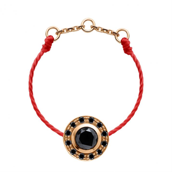 Anillo en hilo con diamante negro de 0.26ct en base de oro rosa - Redline