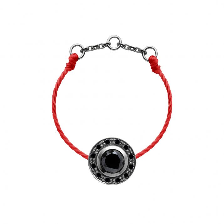 Anillo en hilo con diamante negro de 0.26ct en base de oro negro - Redline