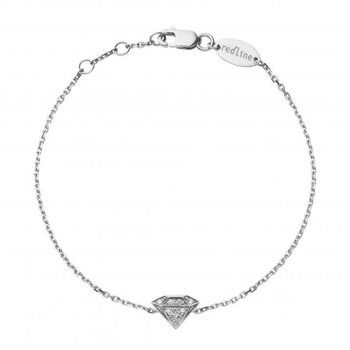 Diamond-paved white gold chain bracelet - Redline