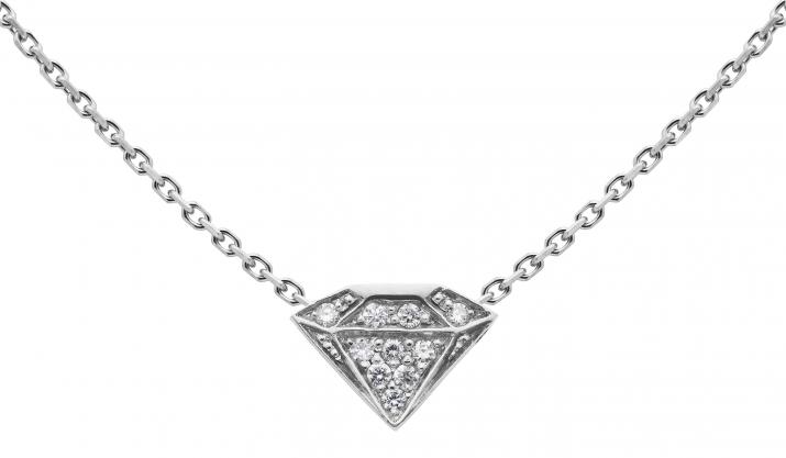 Diamond-paved white gold chain necklace - Redline - 0++