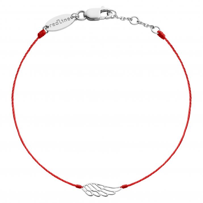 String bracelet with wing in white gold - Redline