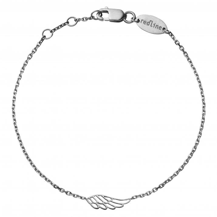 Black gold chain bracelet with wing - Redline