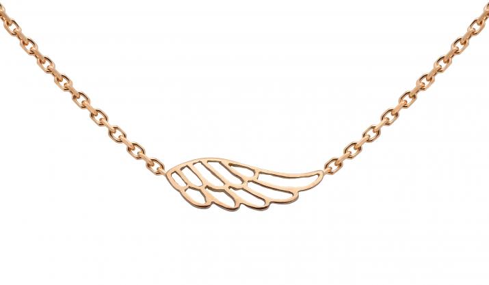Rose gold chain necklace with wing - Redline