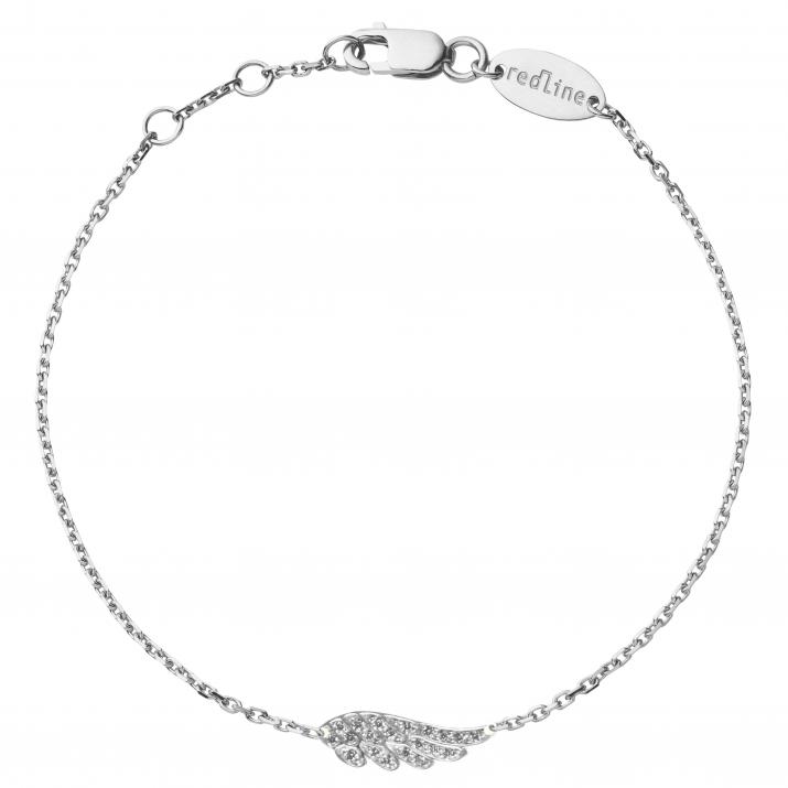 White gold chain bracelet with diamond-paved wing - Redline
