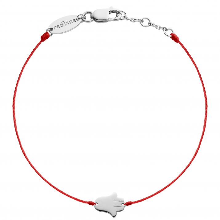 Pulsera en hilo con fatima en oro blanco - Redline
