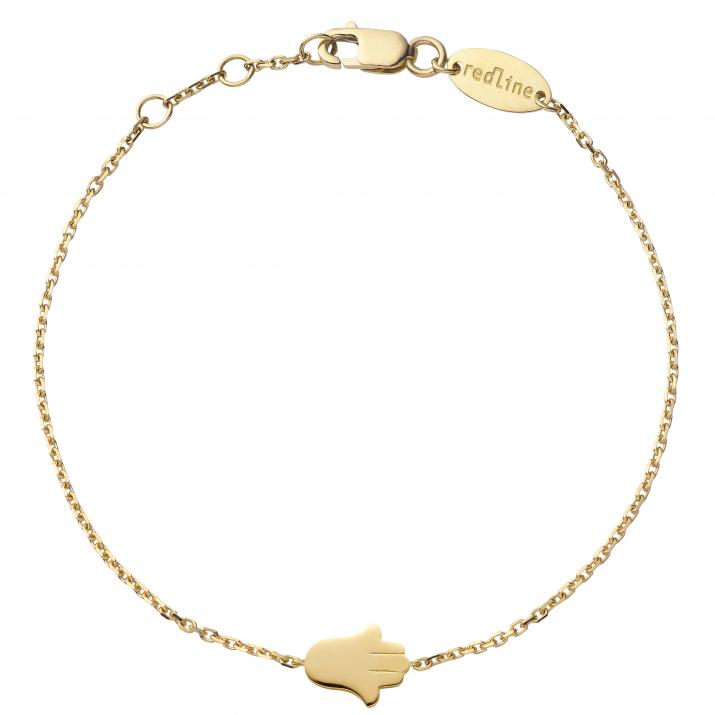Pulsera en cadena con fatima en diamantes en oro amarillo - Redline