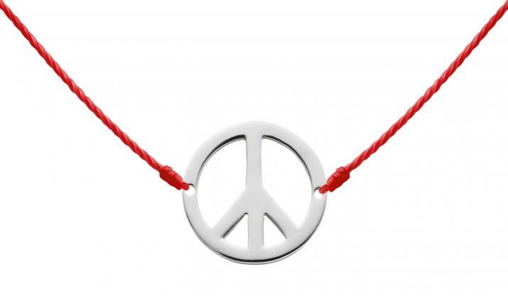 Peace & love string necklace in white gold - Redline