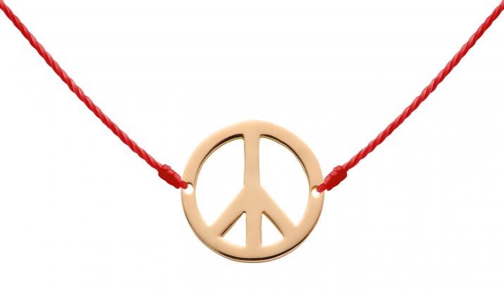 Peace & love string necklace in rose gold - Redline