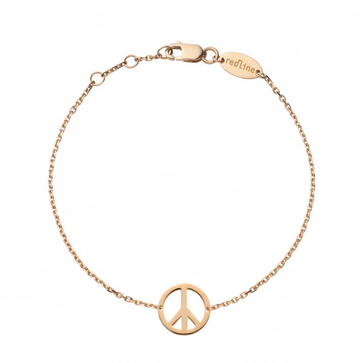 Pink gold peace & love chain bracelet - Redline - 0++