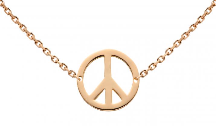 Rose gold chain necklace peace & love - Redline
