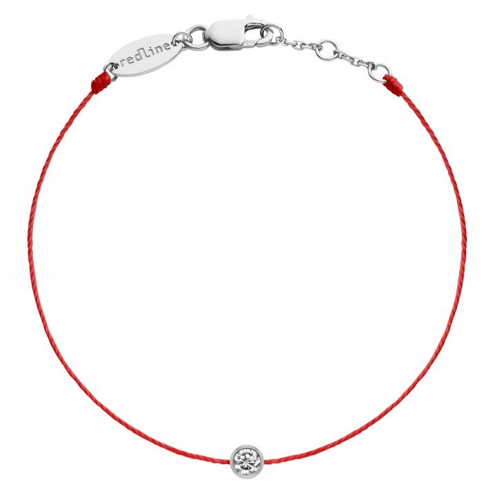 Pulsera en hilo con diamante de 0.5ct en oro blanco - Redline - 0++