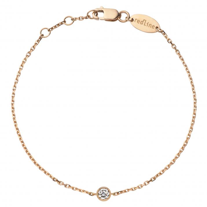 Pulsera en cadena con diamante de 0.5ct en oro rosa - Redline - 0++