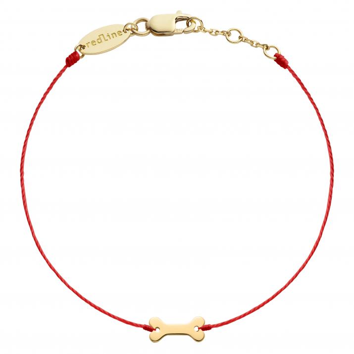 String bracelet with bone in yellow gold - Redline