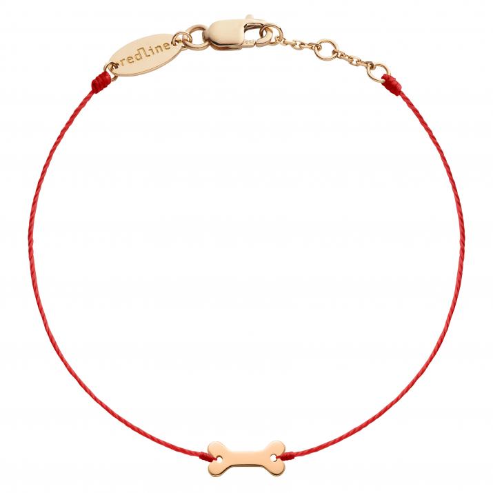 String bracelet with bone in rose gold - Redline