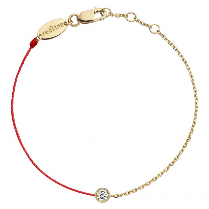 Pulsera en hilo y cadena con diamante de 0.5ct en oro amarillo - Redline - 0++