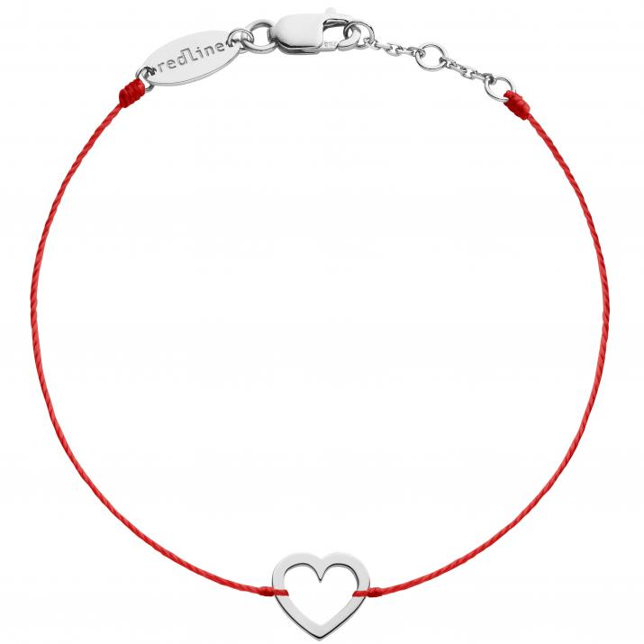 White gold string bracelet with heart - Redline