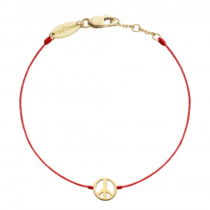 Mini Peace string bracelet in yellow gold - Redline - 0++