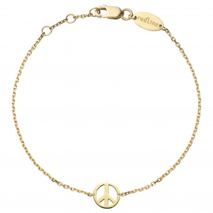Mini Peace yellow gold chain bracelet - Redline - 0++
